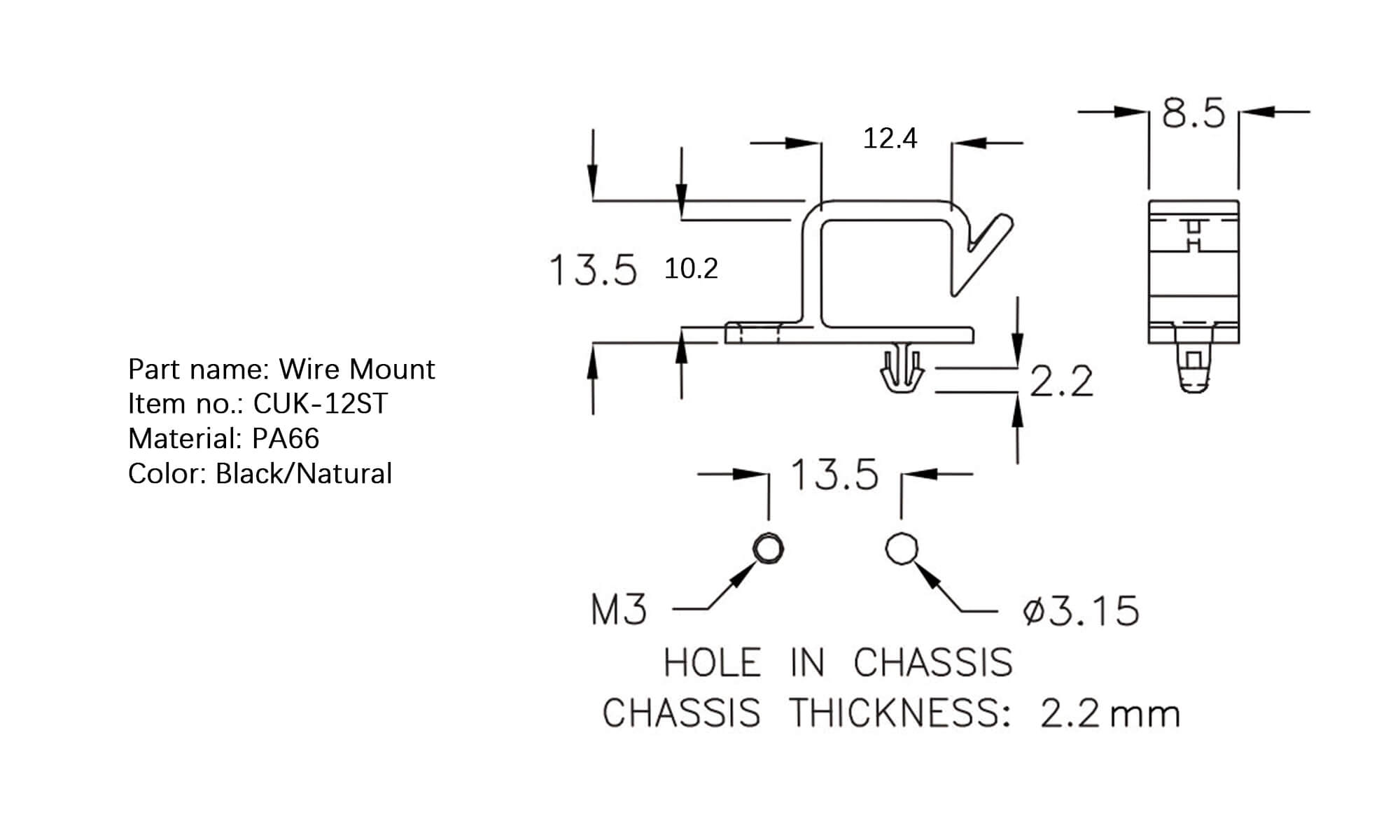 Plastic Wire Mount CUK-12ST